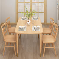natural wood color home furniture popular luxurysoild wooden dining room table sets for small space