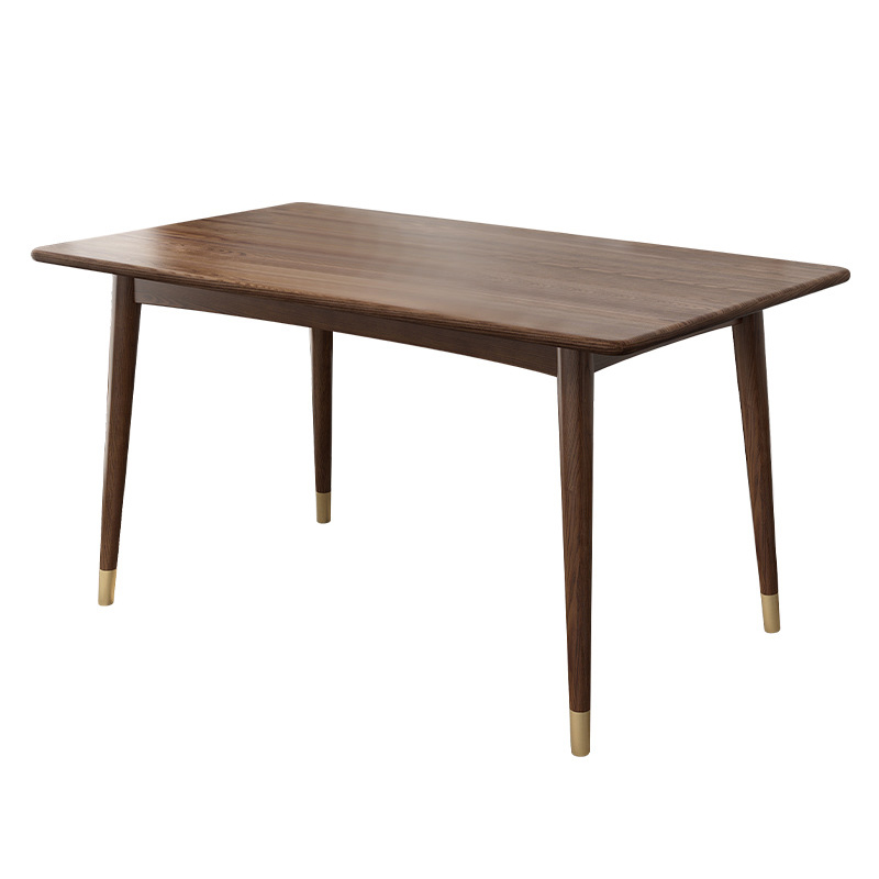Nordic simple design OEM supported elegant wood dinner table brass wooden table for dining room furniture