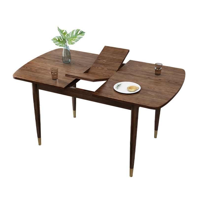 Extendable kitchen dinner table wood dining room furniture natural walnut wood dining table 4 seater