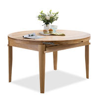 Round wood dining tablesolid wood modern home furniture simple dining table designs in wood scalable