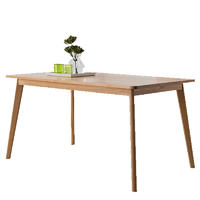 Hot Sales Solid Oak Wood Home Furniture Modern Natural Rectangular Dinning Set Table Designs