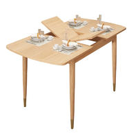 Solid And Chairs Carving Round Extendable One Piece 4 Seater Modern Luxury Dining Wood Table Set