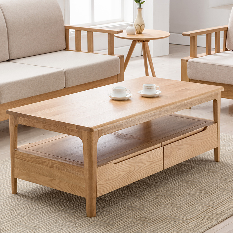 Wholesale modern furniture latest new designs soild wooden oak tea table living room furniture modern fashion