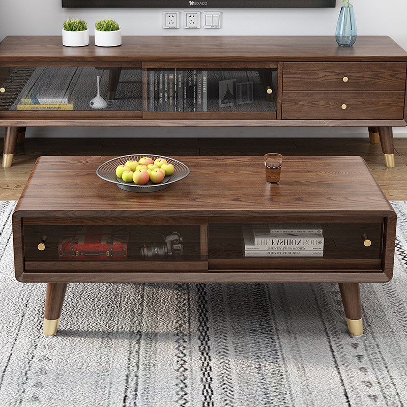 2020 Europe Modern Living Room Home Furniture small apartment wooden coffee table rectangular tea table