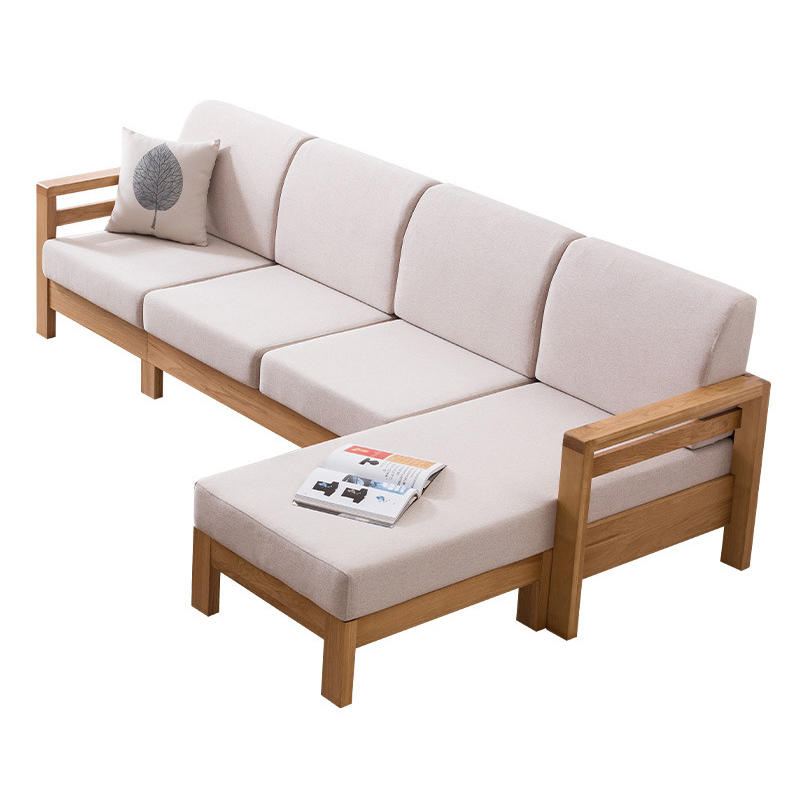 Nordic Simple Design Custom Ternd 4, Wooden Sectional Sofa