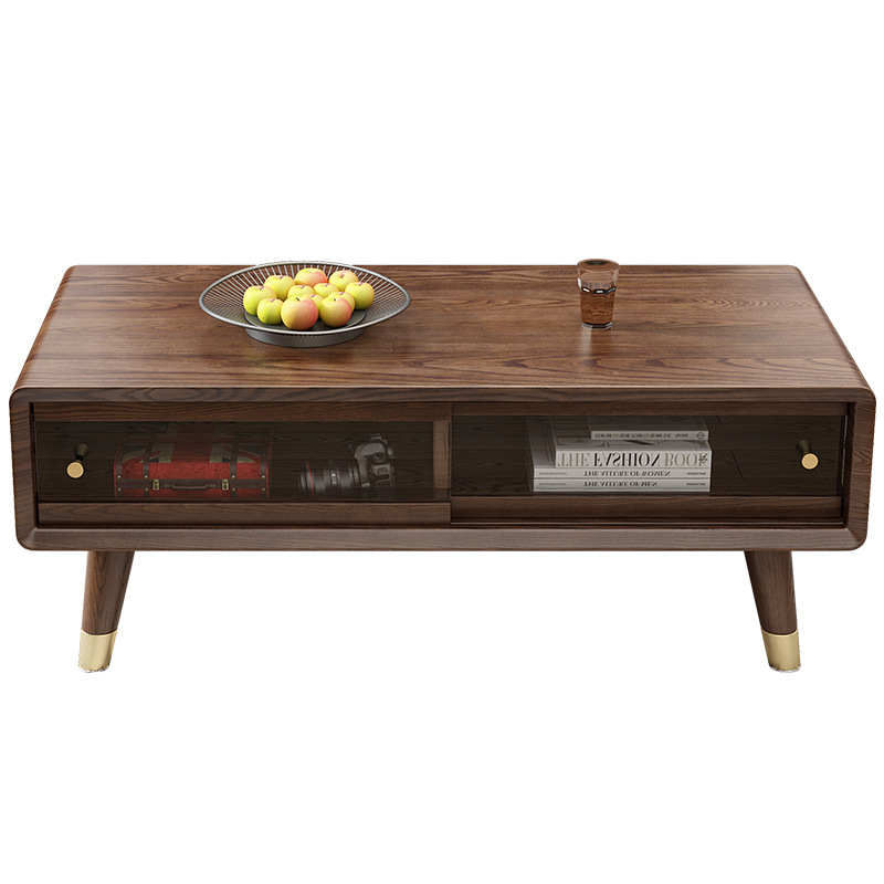 solid wooden coffee table modern Chinese walnut color high-end hot sales special offer for living room