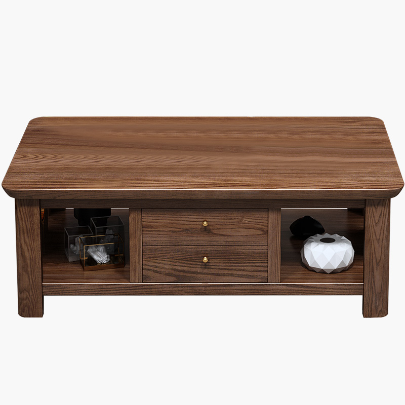 home furniture real wood Chinese tea table wooden center table modern wood coffee table with drawer for living room