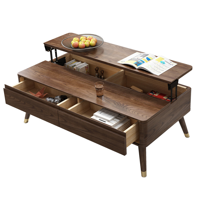 living room solid woodfurniture designtea tablenatural wood center tablemodern holding tea table adjustable
