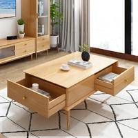 Living room storage useful multifunctional Nordic design new listing lounge wood color white oak solid wood coffee table