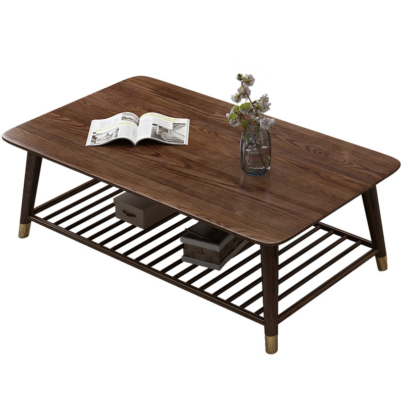 2020 high quality simple modern hot sale direct deal living room soild wood coffee table tea table worth more in walnut color