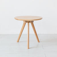 Simple modern design corner wooden round coffee table furniture round side table for living room