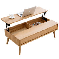 Custom wood Tea Table Living Room Furniture Set Modern Multifunction Height Adjust Lift Up Top Wood Coffee Table