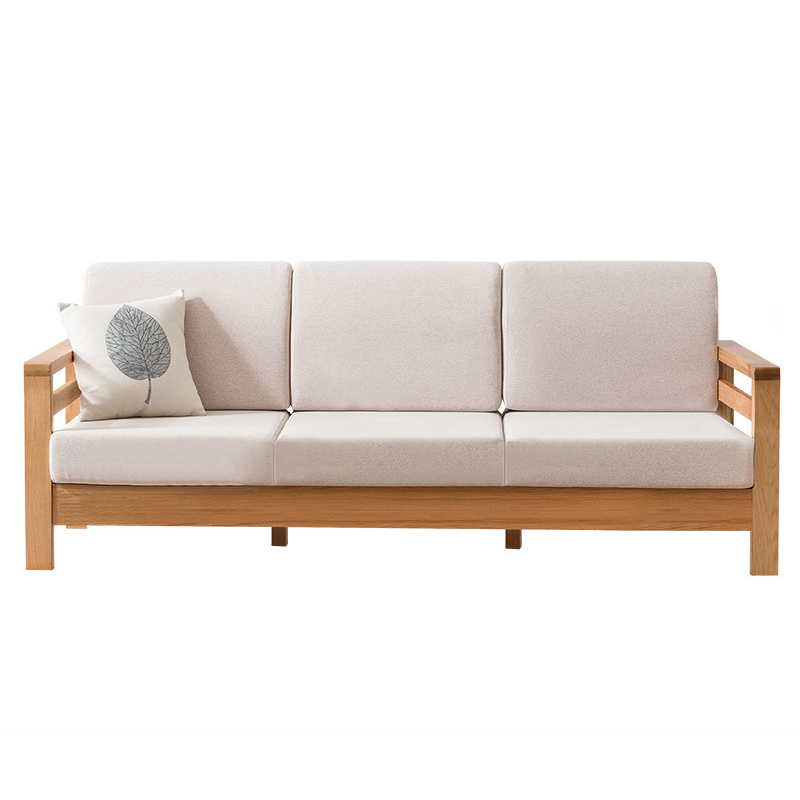 BOOMDEER morden custom natural wooden+fabric sofa for living room furniture