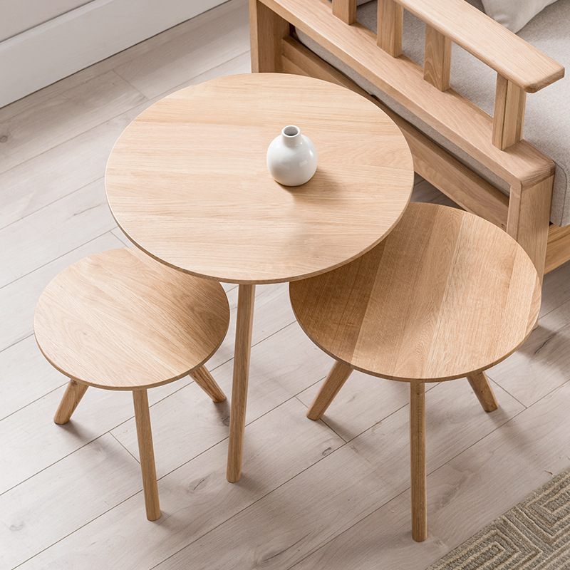 3 Set Simple Lounge Square Wood Pine Room Nesting Coffee Table