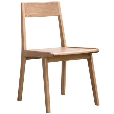 Factory direct sales net red useful durable nordic white oak wood and walnut color solid wood dining chair for restaurant