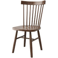 Morden custom Walnut color natural solid wooden dining chair set for dining room furniture
