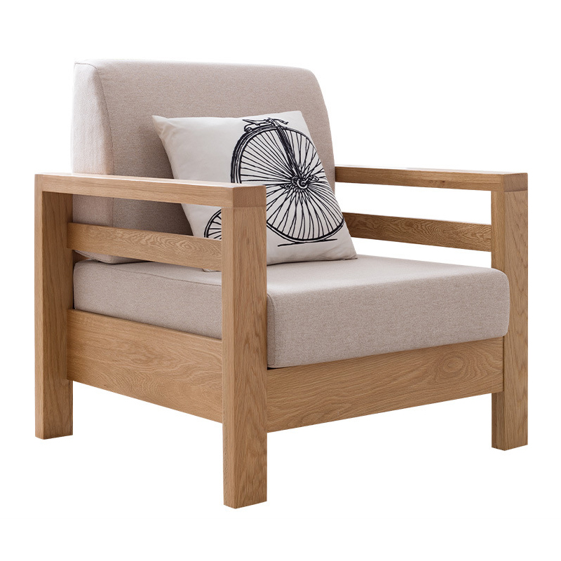 Modern simple small household single solid wood sofa creative fashion living room