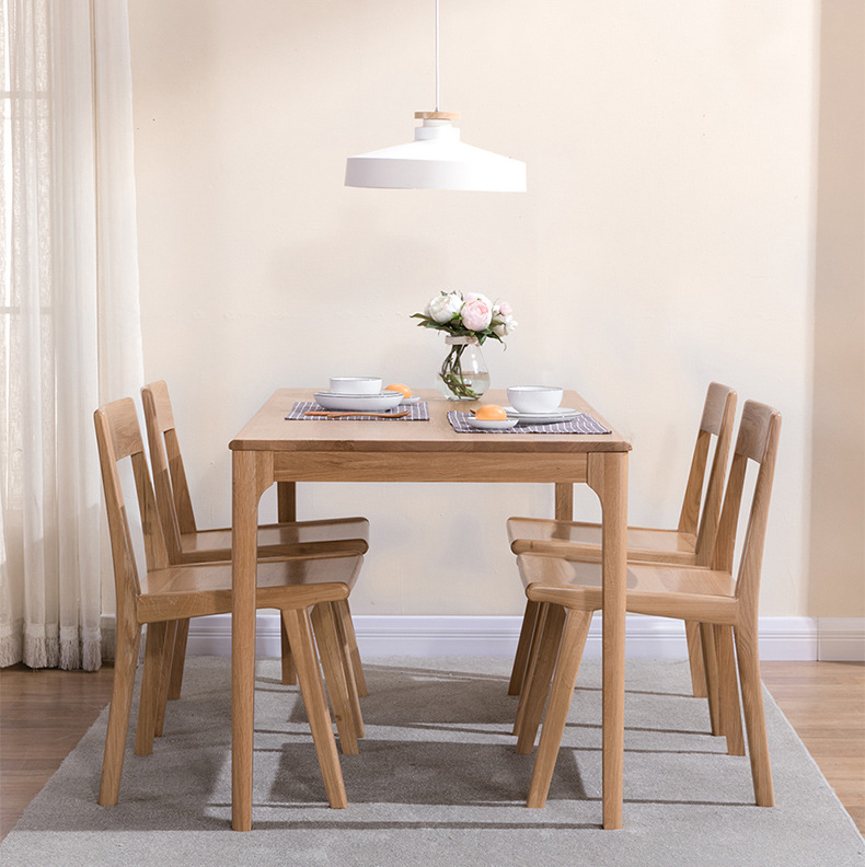 BOOMDEER custom two color optionalcheapnordic dining soild wooden comfortable chair set dining room by using white ash