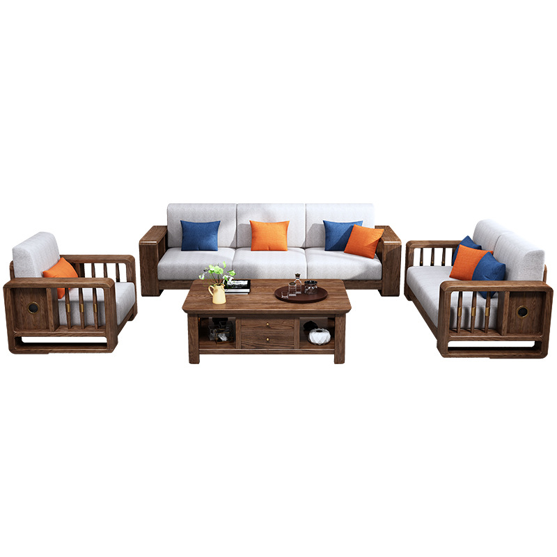Shaped Sets Sectional Model Wood Chair Drawing Room Set Oak Solid Frame White Nepal Furniture Living Wooden L Sofa