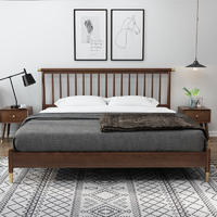 Luxury Bedroom Set Furniture elegant walnut color wooden modern beds designs sleeping house double bed