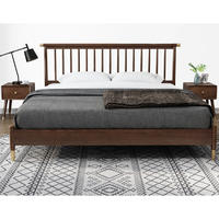 Super luxury low price Value for money walnut color high quality furnituresimple design bed bedroom solid wood