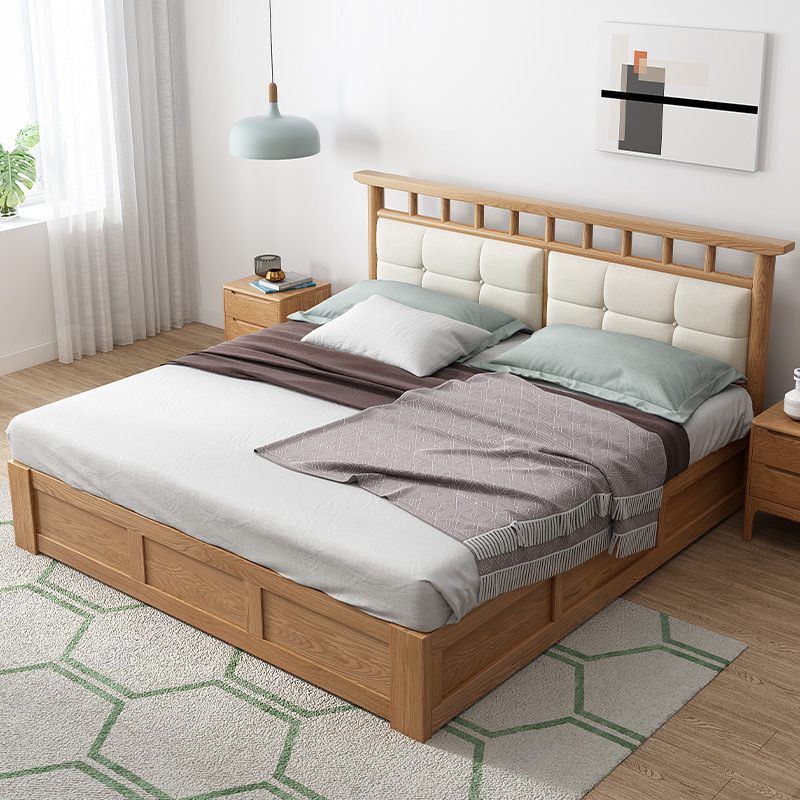 Factory wholesale direct sale of cheap king size low price famous brand furniture bed bedroom solid wood oak
