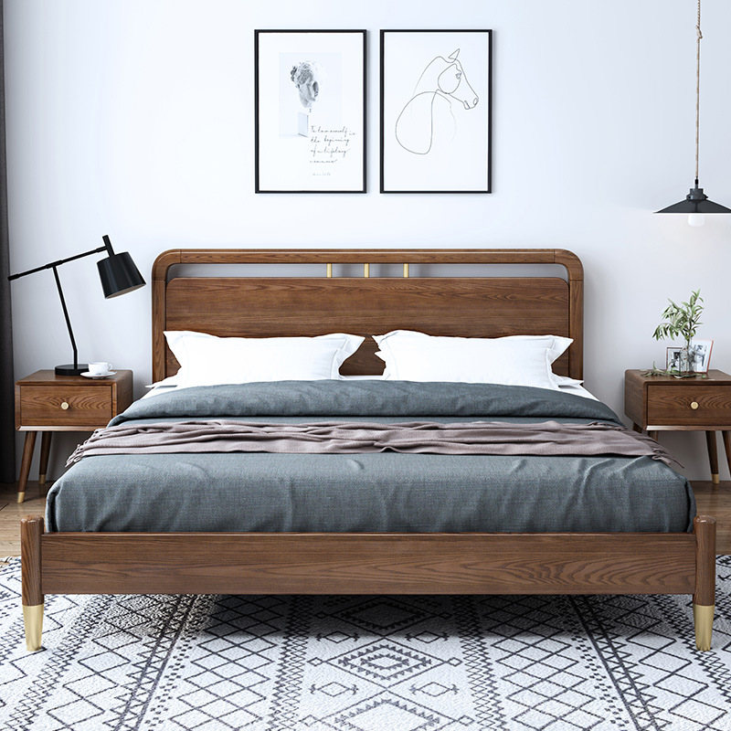 2020 simple bed cheap large new designs furniture soild wooden beds bedroom furniture design with price