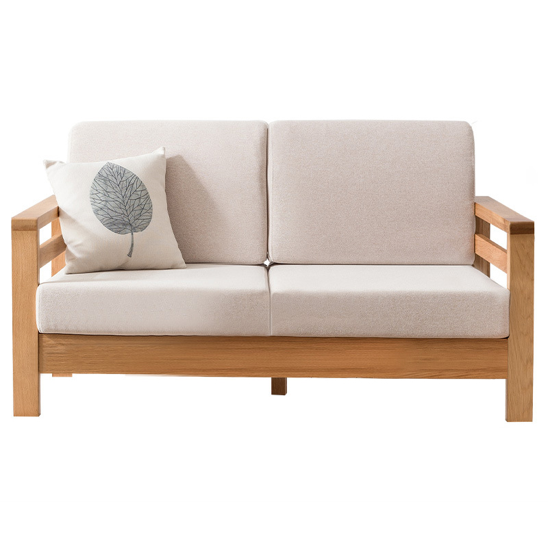 ModernWooden FurnitureL-Shaped LivingroomLinen Fabric Sectional Sofa