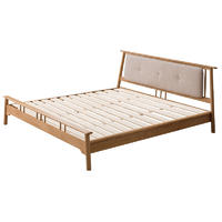Wooden bedroom furniture bed Queen size King size soft back design wood single or double bed for adults