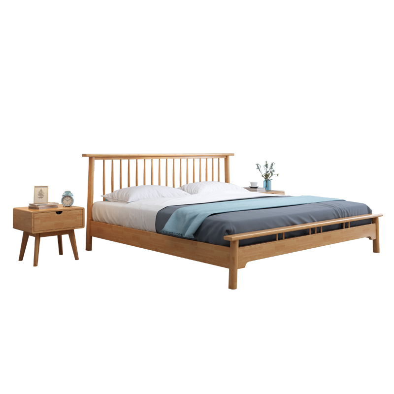 Modern customized home furniture wooden bed Queen size couple bed wooden design full size bed furniture