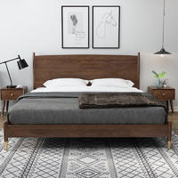Customizable fancy modern style simple designs luxury wood full size sleeping bed designs for bedroom