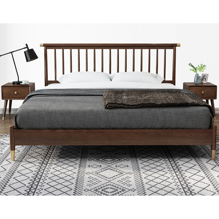 2020 space saving nordic fancy new model bed room furniture bedroom set full size simple design wooden bed