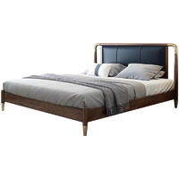 Modern simple custom solid wooden bed King size bedroom furniture 180cm double bed wooden for adults
