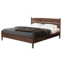 solid wood bed bedroom double queen size bed frame bed headboard design factory price