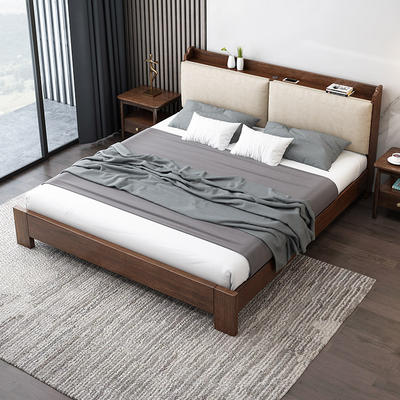 2020 Hot Sale Nordic Modern Style Bedroom Furniture New Design Popular Manufacturer direct sale High quality soild wooden bed