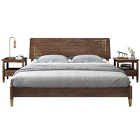 Factory hot sale New Design Popular Nordic Simple Modern Solid Wood Bed Furniture Home soild Wooden Bedfor the bedroom