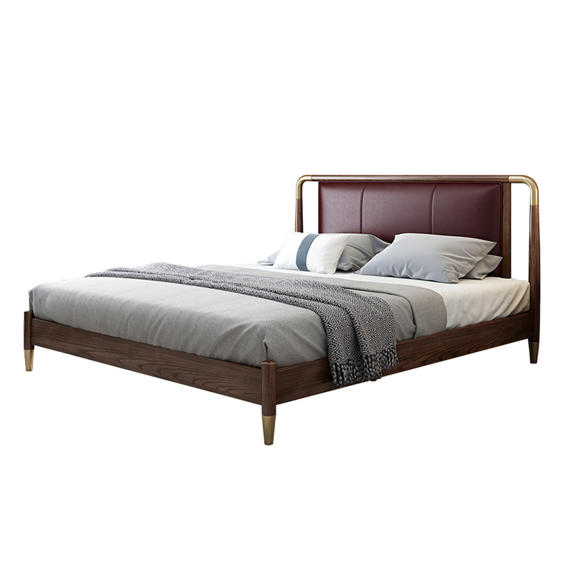 2020 hot selling European King Size and Queen Size Bed Luxury Leather modern luxury soild wooden bed furniture for the bedroom