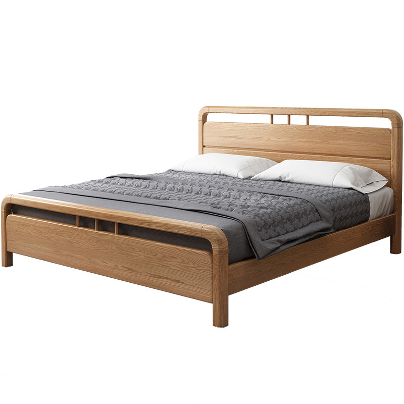 woodenbed simple real wood bedroom furniture solid wood bed modern