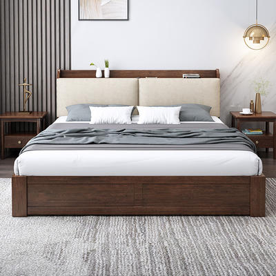 Boomdeer useful special offer latest Customizable design multifunctional storage double 1.5m solid wood bed furniture bed frame