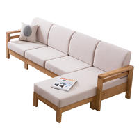 Modern simple 4 seats fabric chaise longue sofa