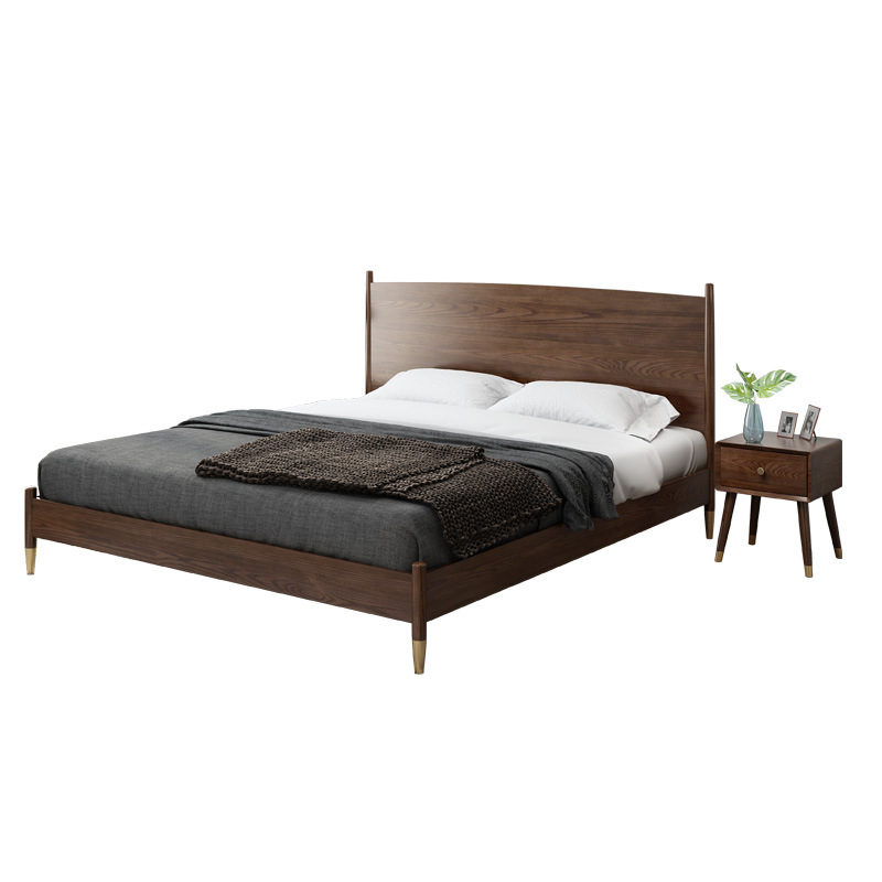 New Design Solid Wood Sleeping Bed wooden Bedroom Furniture