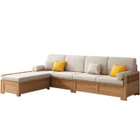 Classic Sectional Armrest Pine Furniture Wooden Frame Cum Bed Designs Sofa With Wood