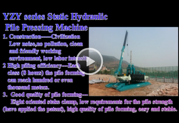 Hydraulic press in machinery or hydraulic static pile driver
