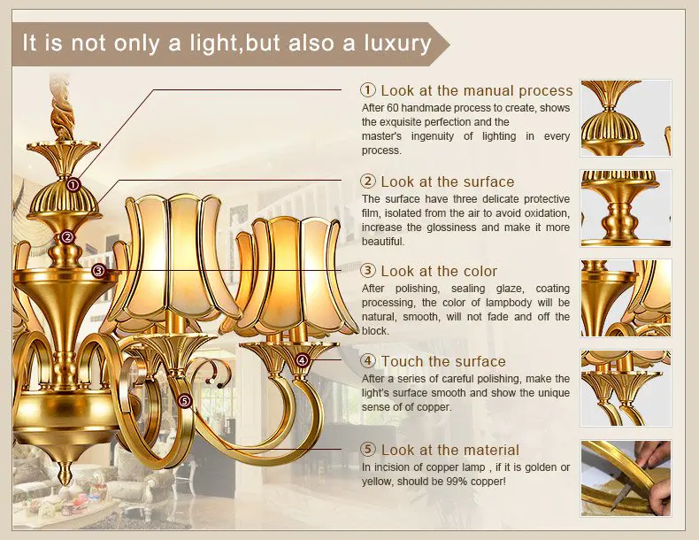 Custom dinging antique brass chandelier light EME LIGHTING
